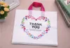 Thank You Gift Bags Birthday Party Wedding Favor Plastic Pouches Shopping Gift Big Plastic Bags with Handle 50pcs