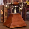 European antique solid wood telephone landline retro fashion creative American home fixed line to display telephone