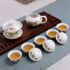 Service à thé chinois en porcelaine comprenant 10 pièces au Total, haute qualité, élégante, Gaiwan, belle et facile, théière en céramique, bouilloire, Promotion