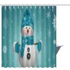 Décorations de Noël rideau de douche Santa Claus Snowman Snowman Imageproof 3D Salle de bain imprimé rideaux de douche + 12 crochets cadeaux de Noël décoration de la maison