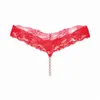 Riassunti della biancheria intima delle donne G String Pearl Lady Thongs pizzo floreale Mutandine Tangas Mujer Lingerie sexy regalo caldo per la femmina S1018