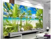 papel de parede 3D Foto personalizzata murale Carta da parati Foresta pluviale tropicale costa paesaggio decorativo pittura sfondo muro decorazione della casa