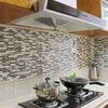 Duvar Çıkartmaları 4 PCS Ev Dekoru 3D Fayans Desen Mutfak Backsplash Mural Çıkarmaları1299o