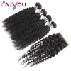 Flash Deals Malaysian Kinky Curly Virgin Hair Puckles с верхним кружевным закрытием извращенные кудрявые наращивания волос.