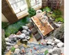 Floor Painting 3D Wallpaper Park Stone Creek Squid Bathroom 3D Flooring Mural-3d PVC Wallpaper Self-adhesive Floor Wallpaper-3d