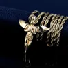 Hip Hop Gold Color 316L Rostfritt stål Iced Out Mirco Pave Angel Jesus Kristushängen Halsband för gåva