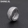 Hip Hop Ring Men Guld Silver Färgpläterad Iced Out Micro Pave Zircon Fashion Finger Smycken Party Presentidé