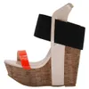 Kolnoo 2018 Nieuwe klassieke stijl handgemaakte wadge hak sandalen patchwork patent lederen open-teen slingback party prom mode zomer schoenen x1836