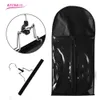 Black Hair Extension Packing-tas omvat Hanger en Hanger Carrier Storage Pruik staat Hair Extensions Tas voor het trainen en verpakken van haar