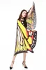 Novas mulheres de moda nova colorida butterfly wing cape chiffon longo party party lenis lishves 7 colros