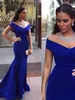 Королевское голубое длинное вечернее платье русалка с плеча арабские девушки носят официальные платья для подружки невесты и размер Abendkleider