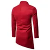 Abrigos de zanjas para hombres 2021 Personalidad de la moda de los hombres Color puro Autocultivo Asimétrico Zip-Wool Coat1
