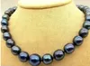 Collana di perle coltivate d'acqua dolce nere di Tahiti da 10-11 mm naturali fatte a mano 18''