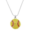 Sauvoo 1pc Fashion Football Pattern Pendant Charms Halsband Softball / Baseball Link Kedja Halsband för män Kvinnor Smycken Gåvor