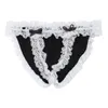 Höschen für Herren Dessous Sissy Maid Blumenspitze Soft Bikini Slip Unterwäsche Underpamts Atmungsaktive Low-Rise-Unterwäsche