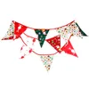Christmas Pudding Bunting 2018 3.6m Christmas Holiday Party Decorations decor Fabric Wedding Pennant Banner Flag