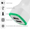 SKYLET LED Dual Ports Car Charger 5V 2.1A Power Adapter Vehicle Portable USB Car Charger Adapter for Samsung iPhone Huawei Universal Phones in OPP Bag