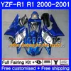 Kropp för Yamaha Glossy Red White YZF 1000 YZF R 1 YZF-1000 YZFR1 00 01 Ram 236HM.48 YZF-R1 00 01 Bodywork YZF1000 YZF R1 2000 2001 Fairing