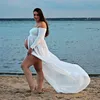 Frauen Umstandskleid für Fotoshooting rosa Sommer Chiffon Kleid Umstandsfotografie Requisiten schwangere Schwangerschaft Kleidung