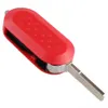 3 Knop NIEUWE Vervanging Shell Opvouwbare Flip Key Case voor Auto Fiat 500 Met Rode Siliconen Cover Combo Shell259P