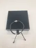 Charme pulseira trançada cabo de cera preta com aço inoxidável crânio cabeça pulseira para mulheres ou homens moda jóias Demon818