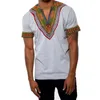 Mode v hals kort ärm t shirt män ny afrika tryck dashiki t-shirt män casual hip hop tops tees africa kläder