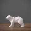 Resin Crafts Abstract White Polar Bear Sculpture Figurine decor Handicraft Home Desk Geometric Wildlife Statue Craft6443954