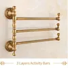 Toalhas 3-4 Tiers Barras Antique Brass Towel Toalheiro Rack de Banho Trilhos Activos Calças de Cabana Acessórios para Banheiro Prateleira F91373