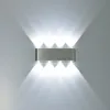 8W الحديثة المستطيل أدى الجدار الشمعدانات الإضاءة الألومنيوم عالية الطاقة 8 LED حتى أسفل مصباح الجدار بقعة ضوء درج ضوء 2PCS