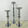 Silver and Gold Metal Candle Holder Iron Candlestick Wedding Props Road Lead Vase Home Decoration Flower Stands 32/38/50cm