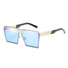 Occhiali da sole quadrati Donna Big Metal Alta qualità Oculos Oversize Protezione UV400 Lente riflettente Lunette Mirror Shades