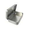 Plain silver tin box 8.8x6x1.8cm, rectangle tea mint candy business card usb storage box case