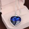 Любовь навсегда классический титановый синий сердце кулон ожерелье свадьба / невеста ювелирные изделия ювелирные изделия день матери / день святого Валентина подарок