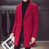 Cappotto di lana da uomo autunno inverno la versione coreana del trench stile lungo in cotone per il tempo libero da uomo d'affari