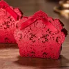 Laser Cut Hollow Lace Bloem Wit Goud Rood Candy Box Bruiloft Snoepjes Candy Gift Gunst Gunsten Dozen