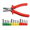 Freeshipping Crimping Tool Set 1pc Crimper Plier With 990pc Tube End Ferrule Terminals Assortment Kit Green Yellow Red