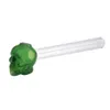 Great Cheap Color skull Glass Pipe Oil Nail Pipe Pyrex Glass Oil Burner Pipe Color Strip with Color Skull Head oil Burner