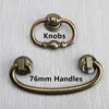 76mm dresser handle knobs bronze drawer cabinet pull 3 antique brass drop rings vintage furniture handles knob284y