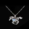 Luminoso incandescente nella collana Dark Horse Silver Horse Unicorn Pendant Chocker catena gioielli di moda per le donne Drop Shipping