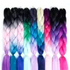 Kolorowe Silky Strands Ombre Kanekalon Jumbo Syntetyczne oplatanie Włosy Szydełka Blondynka Przedłużanie Włosów Jumbo Braid Hairstyles