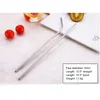 50pcs Stainless Steel 8.5" 10.5" Straight bend Drinking Straw dia 6mm 8mm 12mm Straws Metal Bar Family kitchen