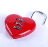 Cute Pink Red Heart Pattern Shape 3 Digit Dial Metal Code Number Password Baggage Lock