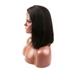 Full Lace Front Wigs for Black Women 180 Density Brazilian Virgin Human Hair Weaves Straight Bob Medium Cap Short Length Mid2722885