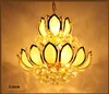 Lampadari di cristallo moderni Apparecchio di illuminazione Luci a LED Lampadario americano a forma di fiore di loto dorato Illuminazione interna per la casa