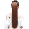 Saç Peruk 22 '' Uzun Düz Ponytails Kalıp Klipsi Klip Sentetik Midilli Kuyruk Isıya Dayanıklı Sahte Saç Ücretsiz Kargo