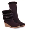 Stivali da neve da donna nuovi di moda Zeppe casual Mantieni calde le scarpe Décolleté in pelliccia Lady Taglia 40 41 42 43 aa0986