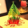Stereoscopische kunstmatige kerstboom wenskaart wenskaarten voor vrienden familieleden beste wens kerstversieringen drop schip