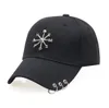 Designer Baseball Cap met ringen punk rock hiphop zomer straat skate ingerichte snapback voor vrouwen mannen hiphop hoeden