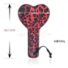 Bondage Faux Leather Red Leopard Print Paddle Slapper Whip Restraint Rollplay Game Fun #R87