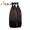 Bella Hair® Billigaste 4Bunderna Brasilianska Human Hair Weave 7A Donor-Hair Natural Black 8-24 tum Tjock Neat Tail Rak Hårväv